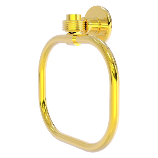 Allied Brass Skyline 2016G 9" Polished Brass Solid Brass Towel Ring With Grooved Accents