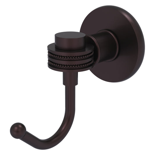 Allied Brass Skyline 2020D 2.8" x 4.77" Antique Bronze Solid Brass Robe Hook With Dotted Accents