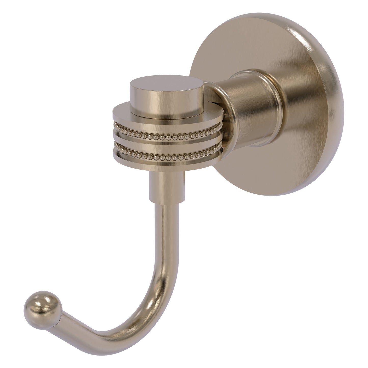 Allied Brass Skyline 2020D 2.8" x 4.77" Antique Pewter Solid Brass Robe Hook With Dotted Accents