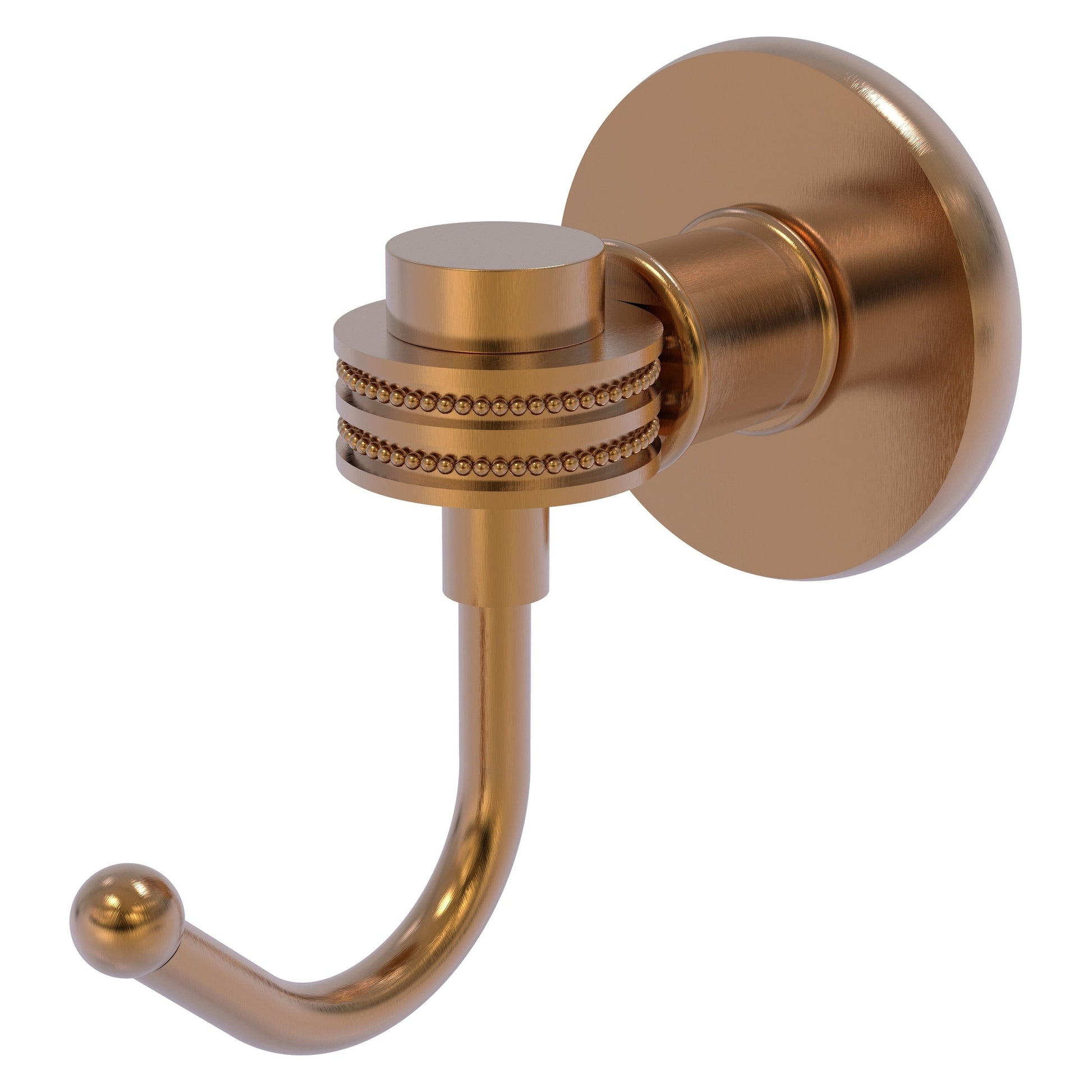Allied Brass Skyline 2020D 2.8" x 4.77" Brushed Bronze Solid Brass Robe Hook With Dotted Accents
