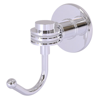 Allied Brass Skyline 2020D 2.8" x 4.77" Polished Chrome Solid Brass Robe Hook With Dotted Accents