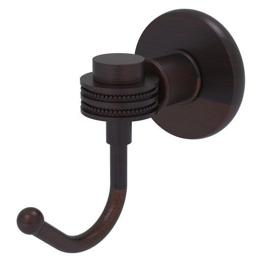 Allied Brass Skyline 2020D 2.8" x 4.77" Venetian Bronze Solid Brass Robe Hook With Dotted Accents