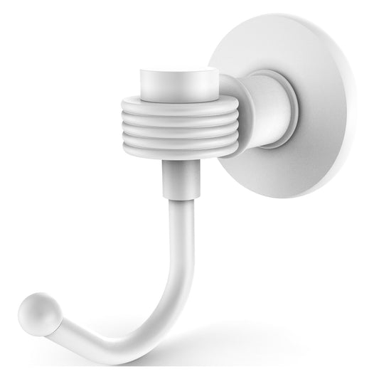 Allied Brass Skyline 2020G 2.8" x 4.77" Matte White Solid Brass Robe Hook With Grooved Accents