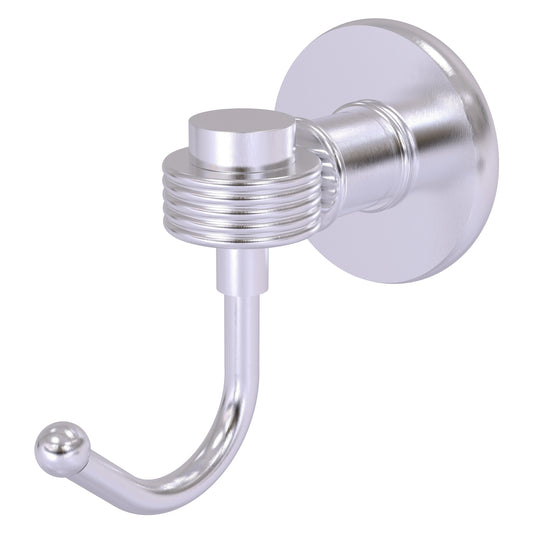 Allied Brass Skyline 2020G 2.8" x 4.77" Satin Chrome Solid Brass Robe Hook With Grooved Accents