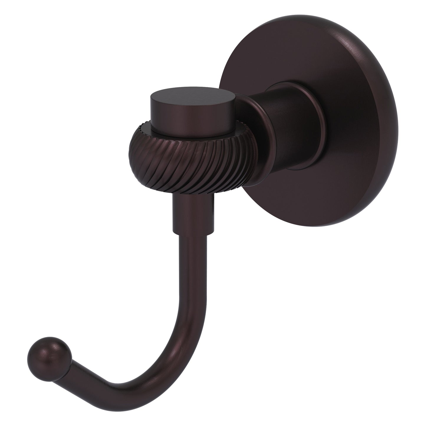 Allied Brass Skyline 2020T 2.8" x 4.77" Antique Bronze Solid Brass Robe Hook With Twist Accents