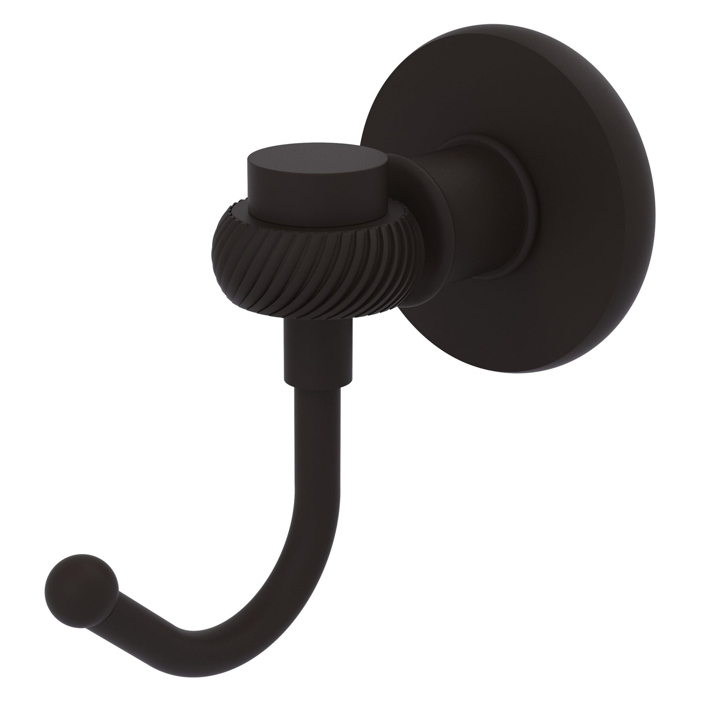 Allied Brass Skyline 2020T 2.8" x 4.77" Oil Rubbed Bronze Solid Brass Robe Hook With Twist Accents