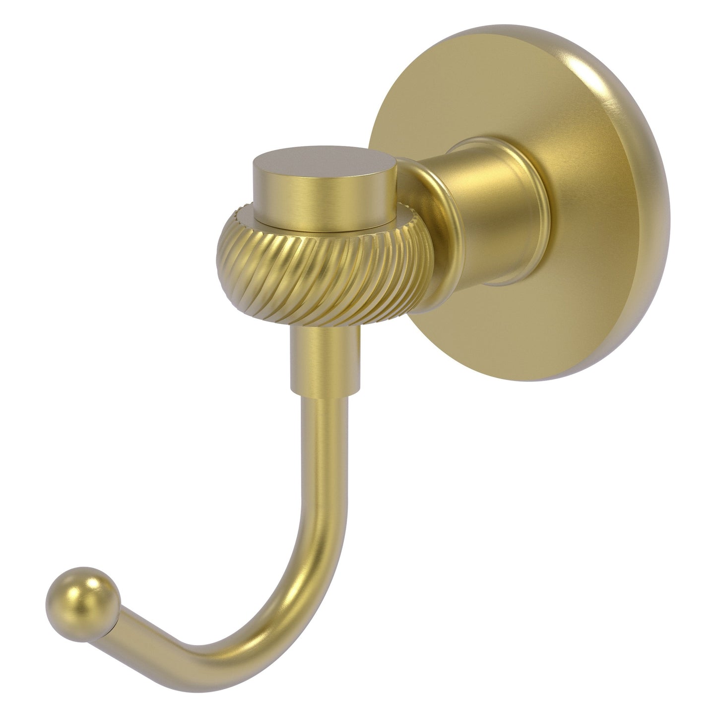 Allied Brass Skyline 2020T 2.8" x 4.77" Satin Brass Solid Brass Robe Hook With Twist Accents