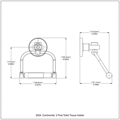 Allied Brass Skyline 2024 5.5" x 5" Brushed Bronze Solid Brass 2-Post Toilet Tissue Holder