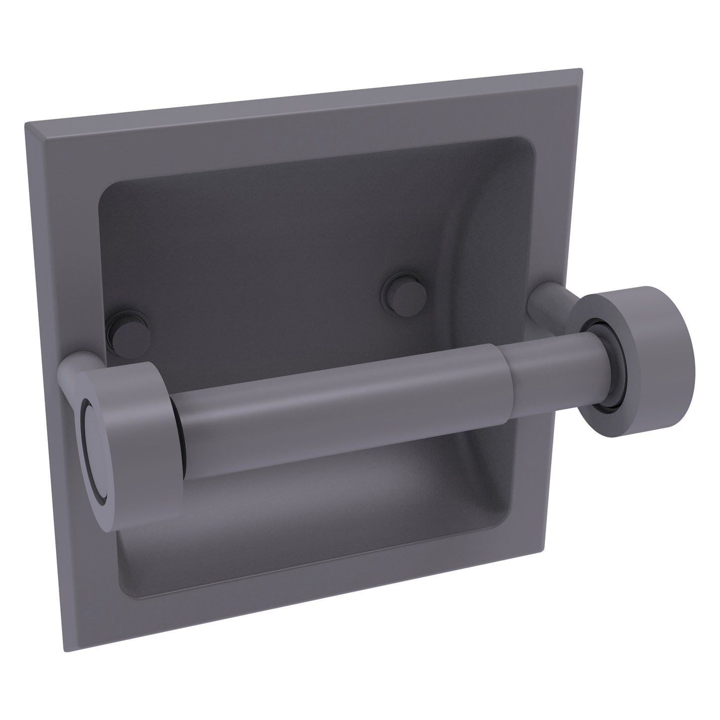 Allied Brass Skyline 2024-C 6.3" x 6.1" Matte Gray Solid Brass Recessed Toilet Tissue Holder