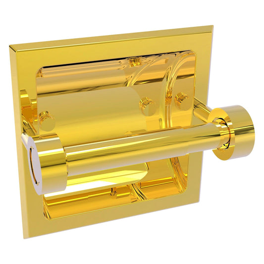 Allied Brass Skyline 2024-C 6.3" x 6.1" Polished Brass Solid Brass Recessed Toilet Tissue Holder