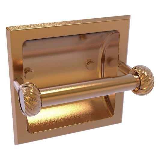 Allied Brass Skyline 2024-CT 6.3" x 6.1" Brushed Bronze Solid Brass Recessed Toilet Tissue Holder With Twisted Accents