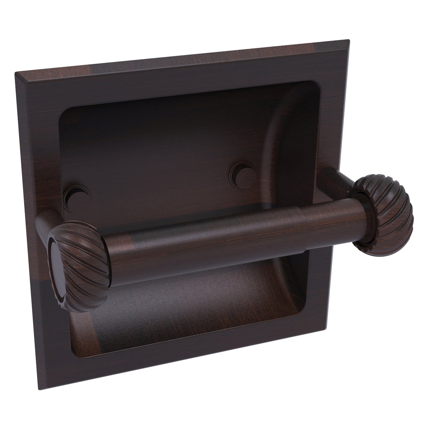 Allied Brass Skyline 2024-CT 6.3" x 6.1" Venetian Bronze Solid Brass Recessed Toilet Tissue Holder With Twisted Accents