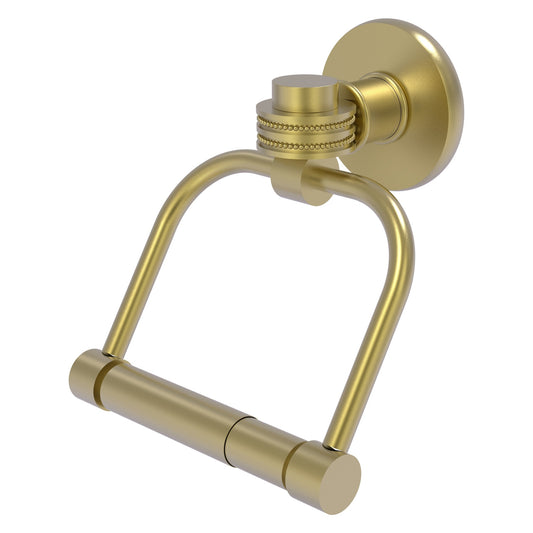 Allied Brass Skyline 2024D 5.5" x 5" Satin Brass Solid Brass 2-Post Toilet Tissue Holder With Dotted Accents
