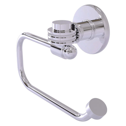 Allied Brass Skyline 2024ED 6.8" x 7" Polished Chrome Solid Brass European-Style Toilet Tissue Holder With Dotted Accents