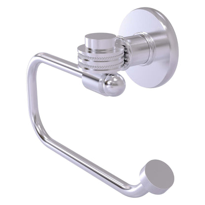 Allied Brass Skyline 2024ED 6.8" x 7" Satin Chrome Solid Brass European-Style Toilet Tissue Holder With Dotted Accents