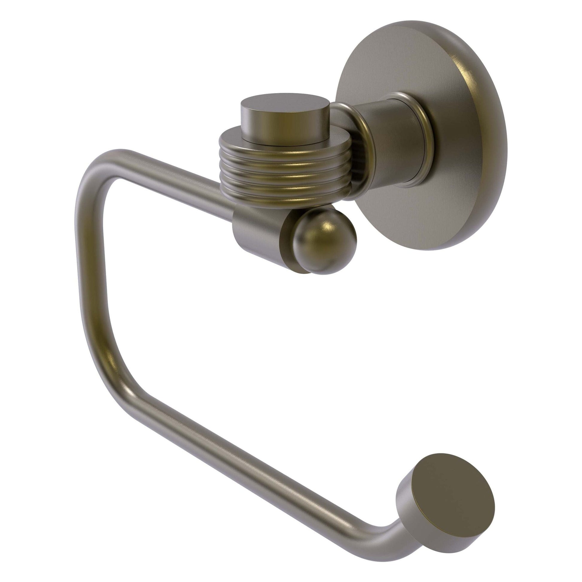 Allied Brass Skyline 2024EG 6.8" x 7" Antique Brass Solid Brass European-Style Toilet Tissue Holder With Grooved Accents