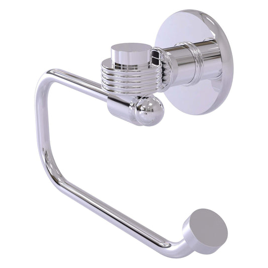 Allied Brass Skyline 2024EG 6.8" x 7" Polished Chrome Solid Brass European-Style Toilet Tissue Holder With Grooved Accents