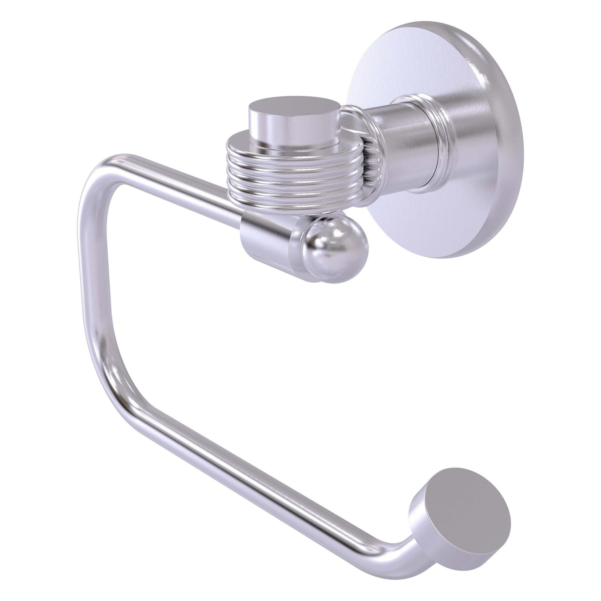 Allied Brass Skyline 2024EG 6.8" x 7" Satin Chrome Solid Brass European-Style Toilet Tissue Holder With Grooved Accents