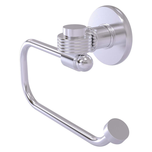 Allied Brass Skyline 2024EG 6.8" x 7" Satin Chrome Solid Brass European-Style Toilet Tissue Holder With Grooved Accents