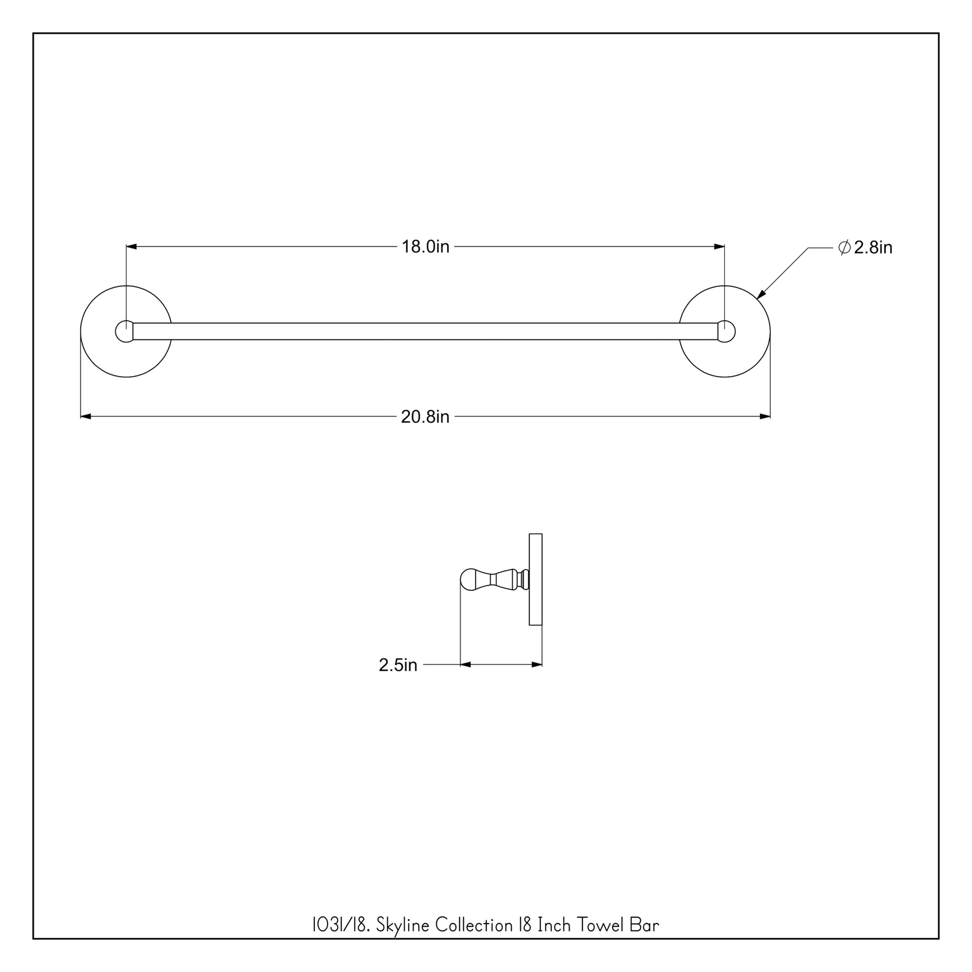 Allied Brass Skyline 20.5" Antique Bronze Solid Brass Towel Bar