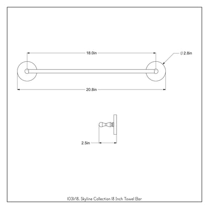 Allied Brass Skyline 20.5" Brushed Bronze Solid Brass Towel Bar