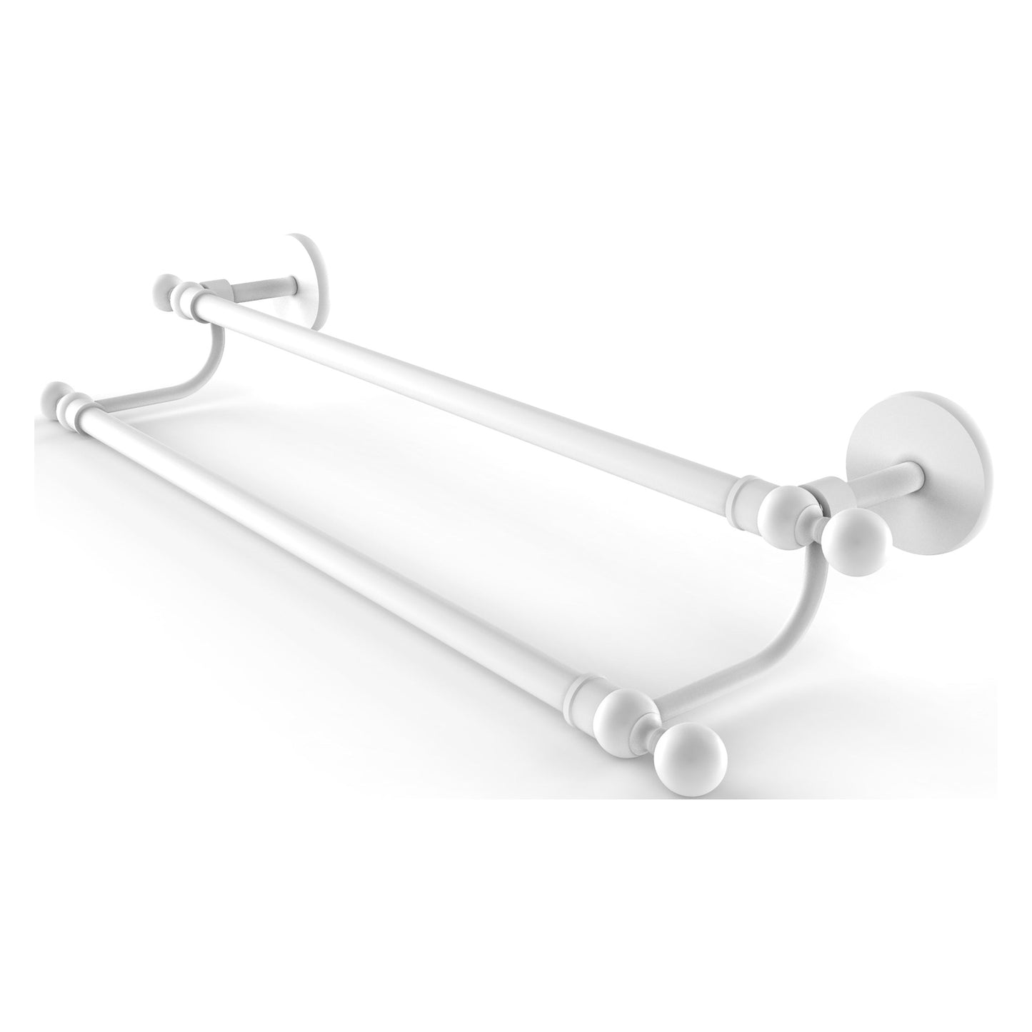 Allied Brass Skyline 24" x 26.5" Matte White Solid Brass Double Rack Towel Bar