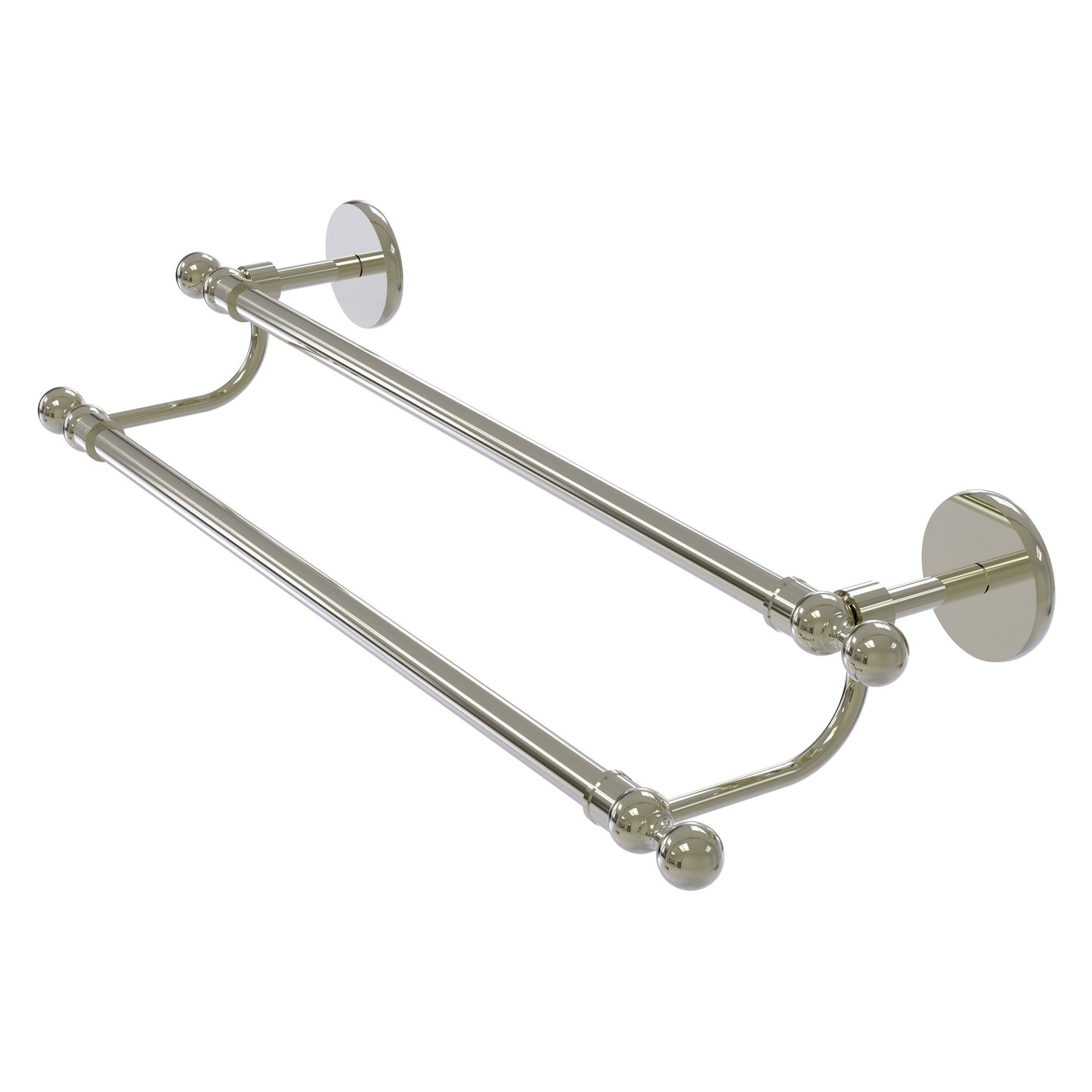 Allied Brass Skyline 24" x 26.5" Polished Nickel Solid Brass Double Rack Towel Bar