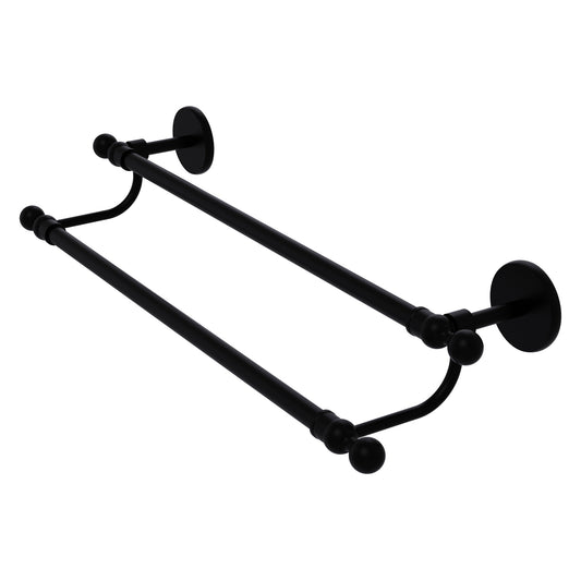 Allied Brass Skyline 30" x 32.5" Matte Black Solid Brass Double Rack Towel Bar