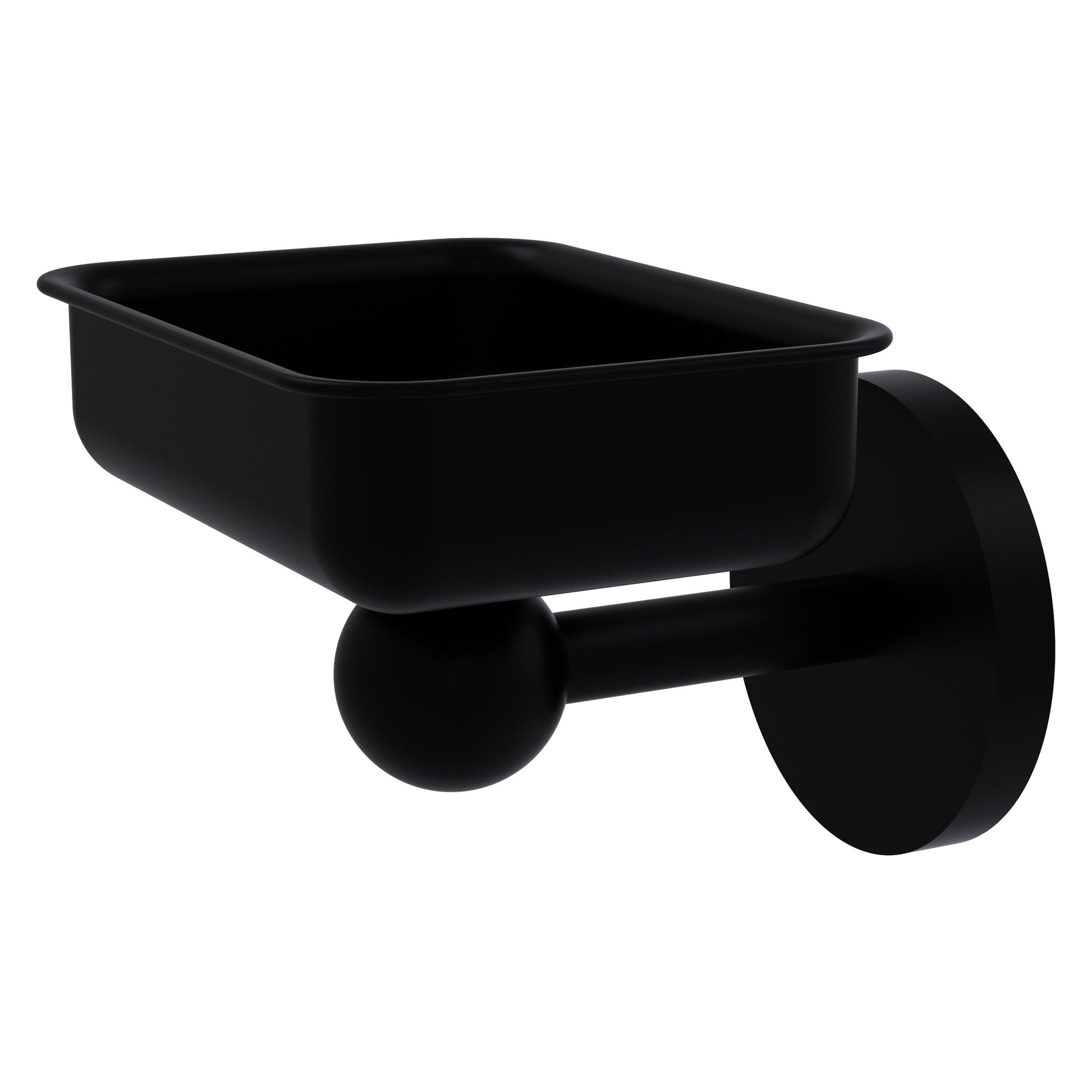 Allied Brass Skyline 4.5" x 3.5" Matte Black Solid Brass Wall-Mounted Soap Dish