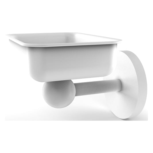 Allied Brass Skyline 4.5" x 3.5" Matte White Solid Brass Wall-Mounted Soap Dish
