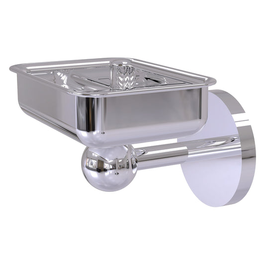 Allied Brass Skyline 4.5" x 3.5" Polished Chrome Solid Brass Wall-Mounted Soap Dish
