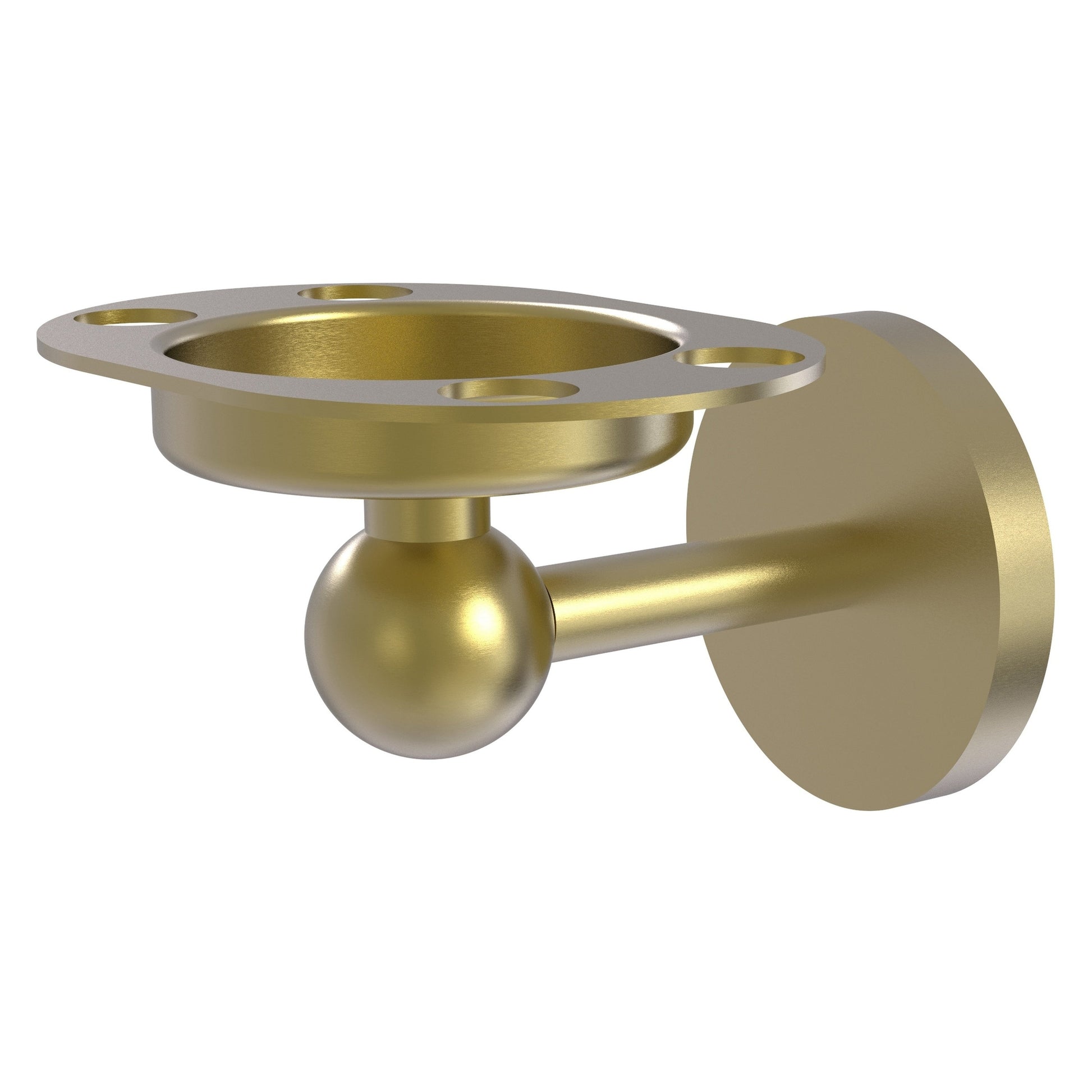 Allied Brass Skyline 4.5" x 3.5" Satin Brass Solid Brass Tumbler and Toothbrush Holder With Twist Accents