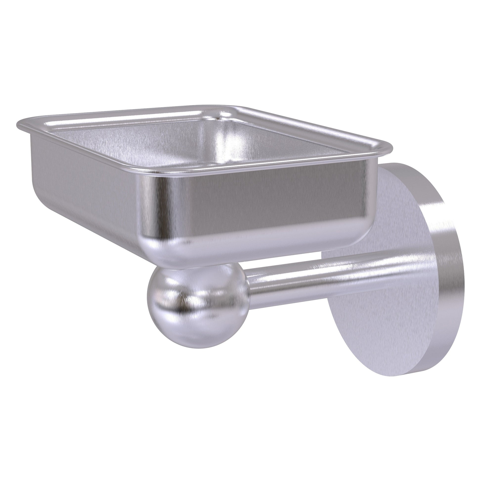 Allied Brass Skyline 4.5" x 3.5" Satin Chrome Solid Brass Wall-Mounted Soap Dish