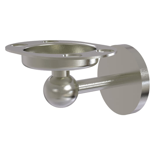 Allied Brass Skyline 4.5" x 3.5" Satin Nickel Solid Brass Tumbler and Toothbrush Holder With Twist Accents