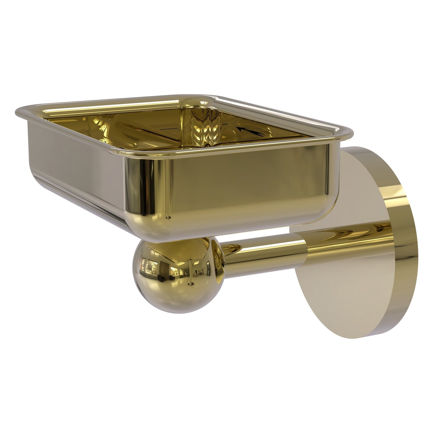 Allied Brass Skyline 4.5" x 3.5" Unlacquered Brass Solid Brass Wall-Mounted Soap Dish
