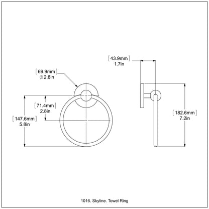 Allied Brass Skyline 6" Satin Brass Solid Brass Towel Ring