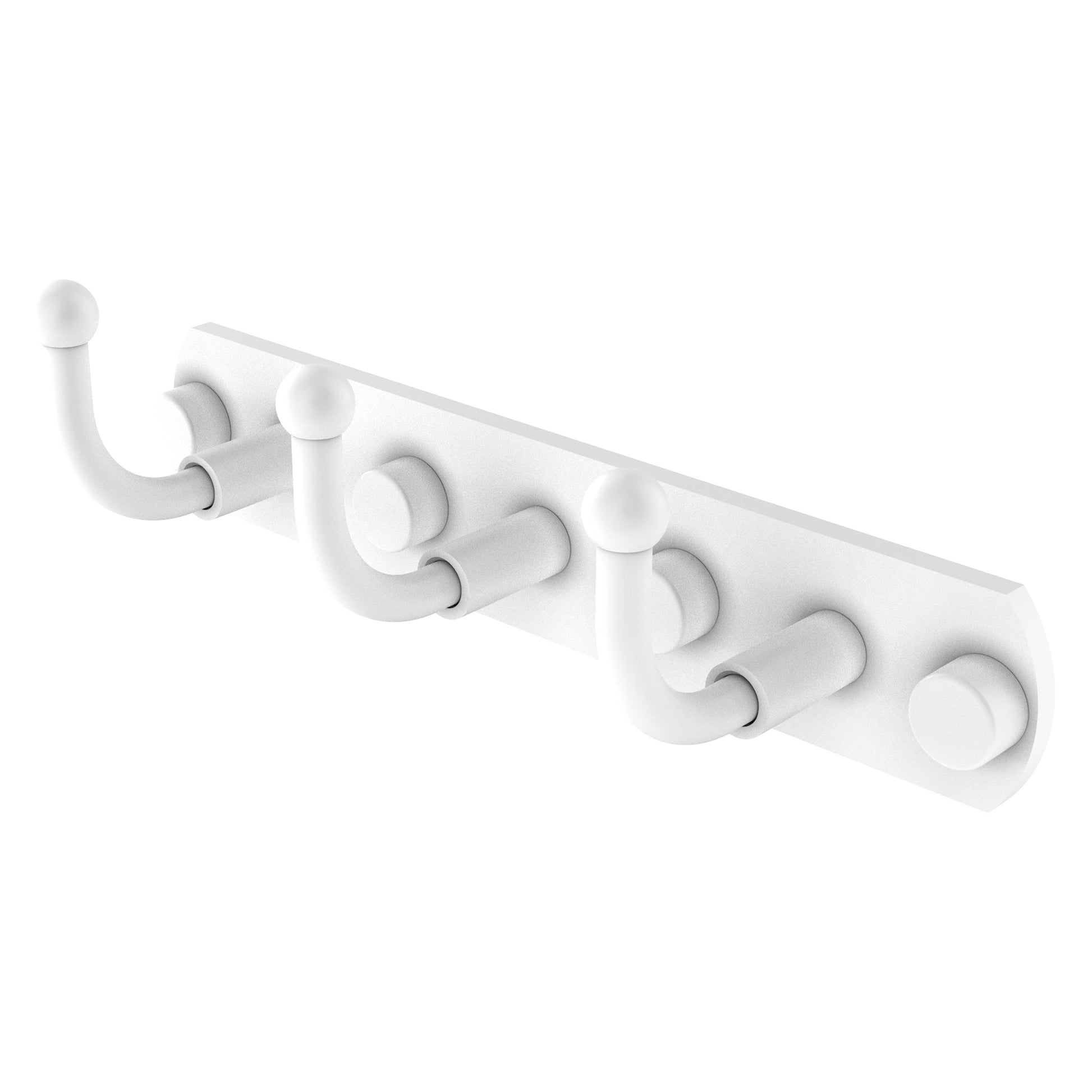 Allied Brass Skyline 8" x 2.5" Matte White Solid Brass 3-Position Multi-Hook