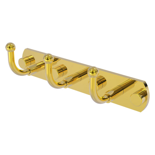 Allied Brass Skyline 8" x 2.5" Polished Brass Solid Brass 3-Position Multi-Hook