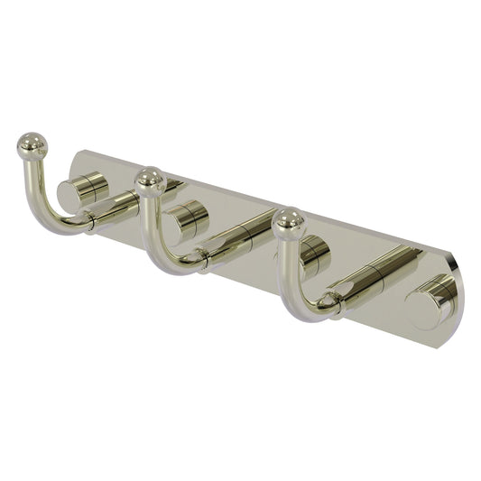 Allied Brass Skyline 8" x 2.5" Polished Nickel Solid Brass 3-Position Multi-Hook