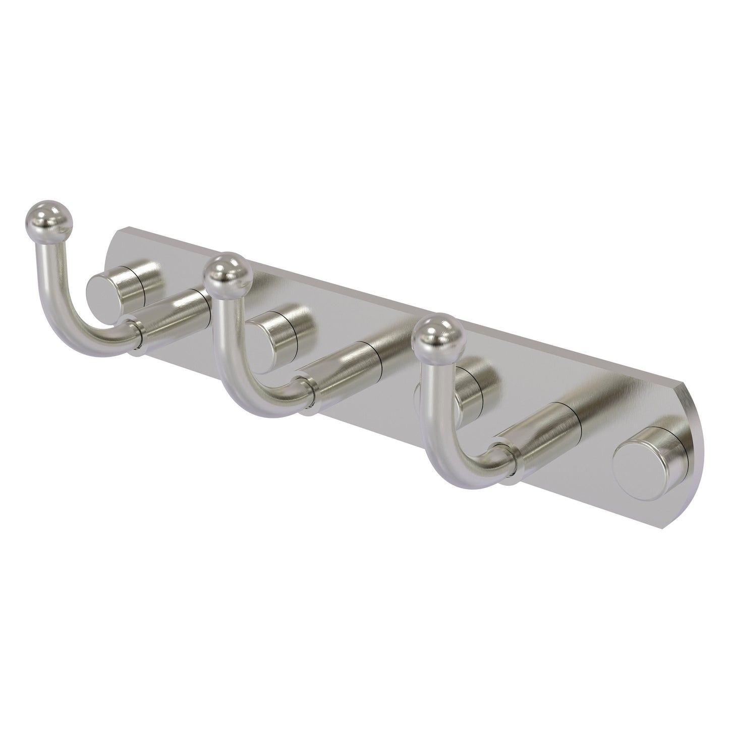 Allied Brass Skyline 8" x 2.5" Satin Nickel Solid Brass 3-Position Multi-Hook