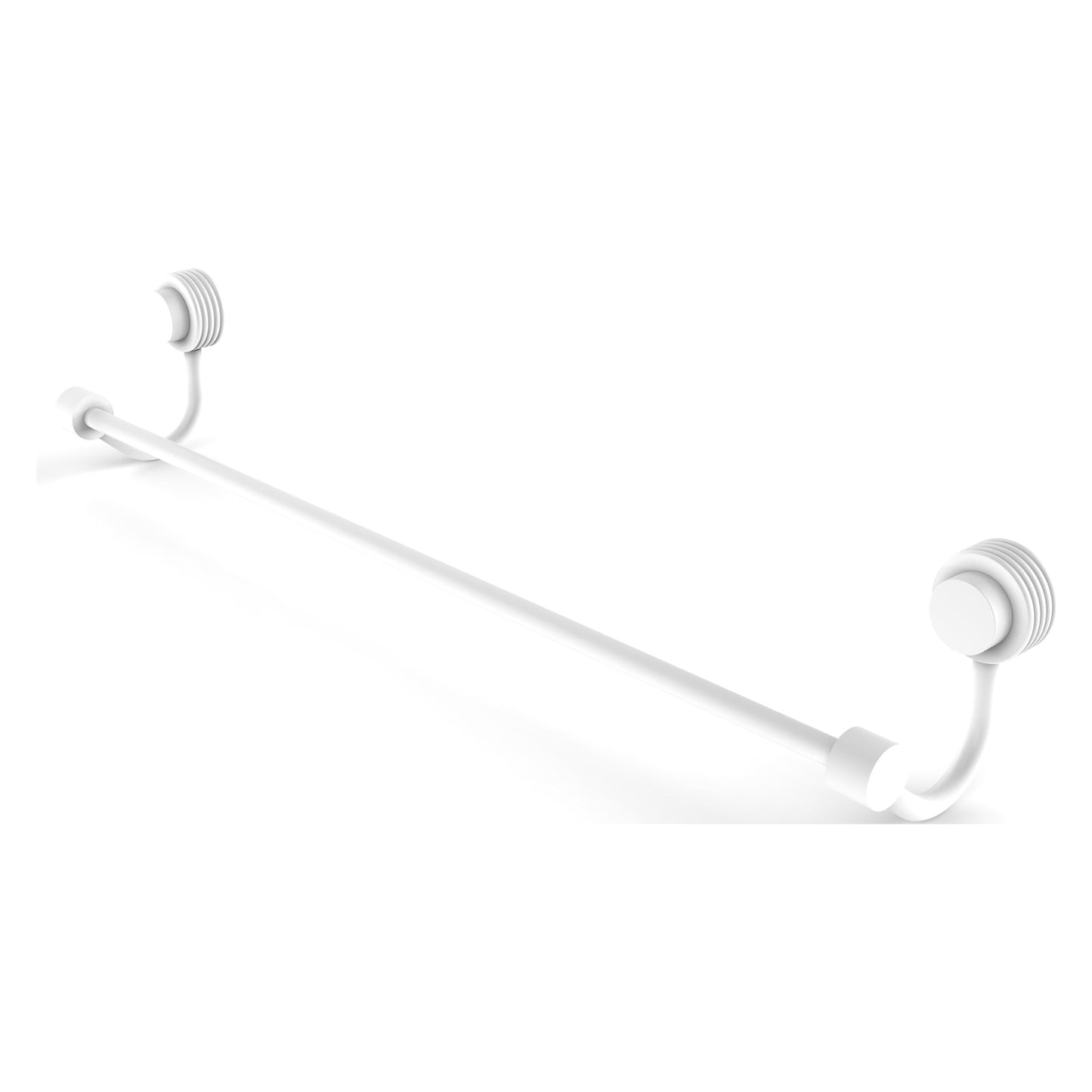 Allied Brass Venus 18" x 19" Matte White Solid Brass Towel Bar With Grooved Accent
