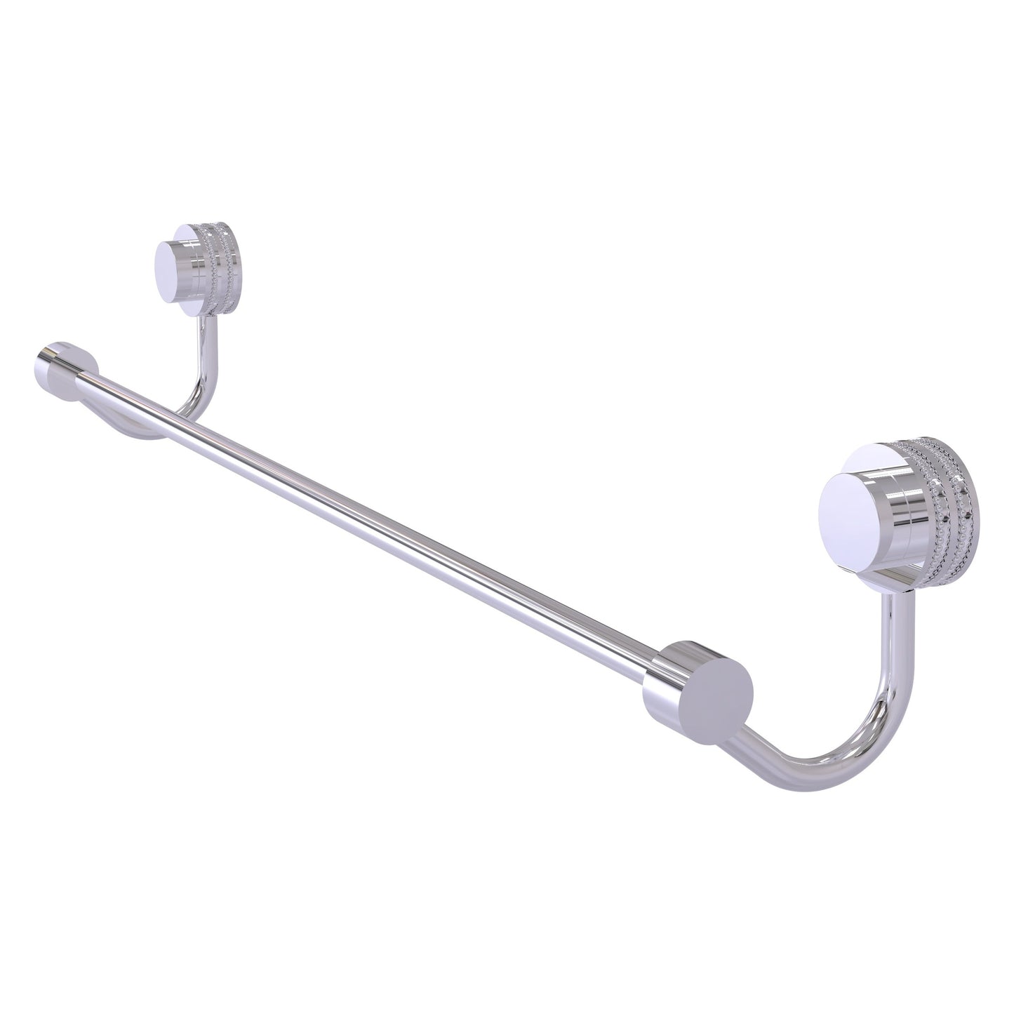 Allied Brass Venus 18" x 19" Polished Chrome Solid Brass Towel Bar With Dotted Accent