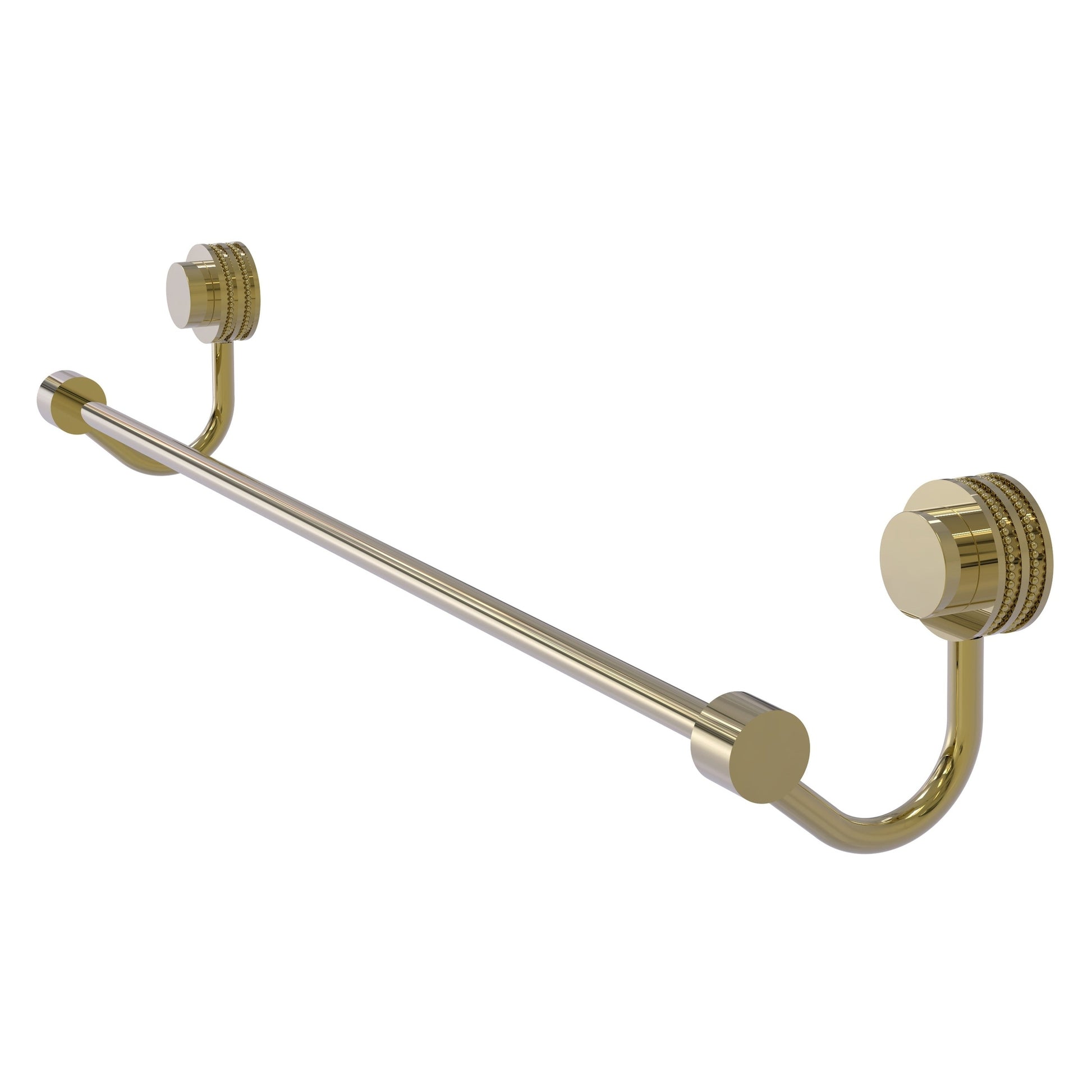 Allied Brass Venus 18" x 19" Unlacquered Brass Solid Brass Towel Bar With Dotted Accent