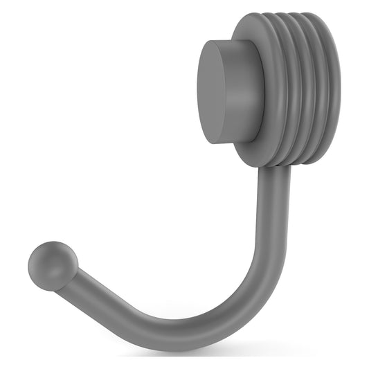 Allied Brass Venus 1.5" x 2.83" Matte Gray Solid Brass Robe Hook With Grooved Accents