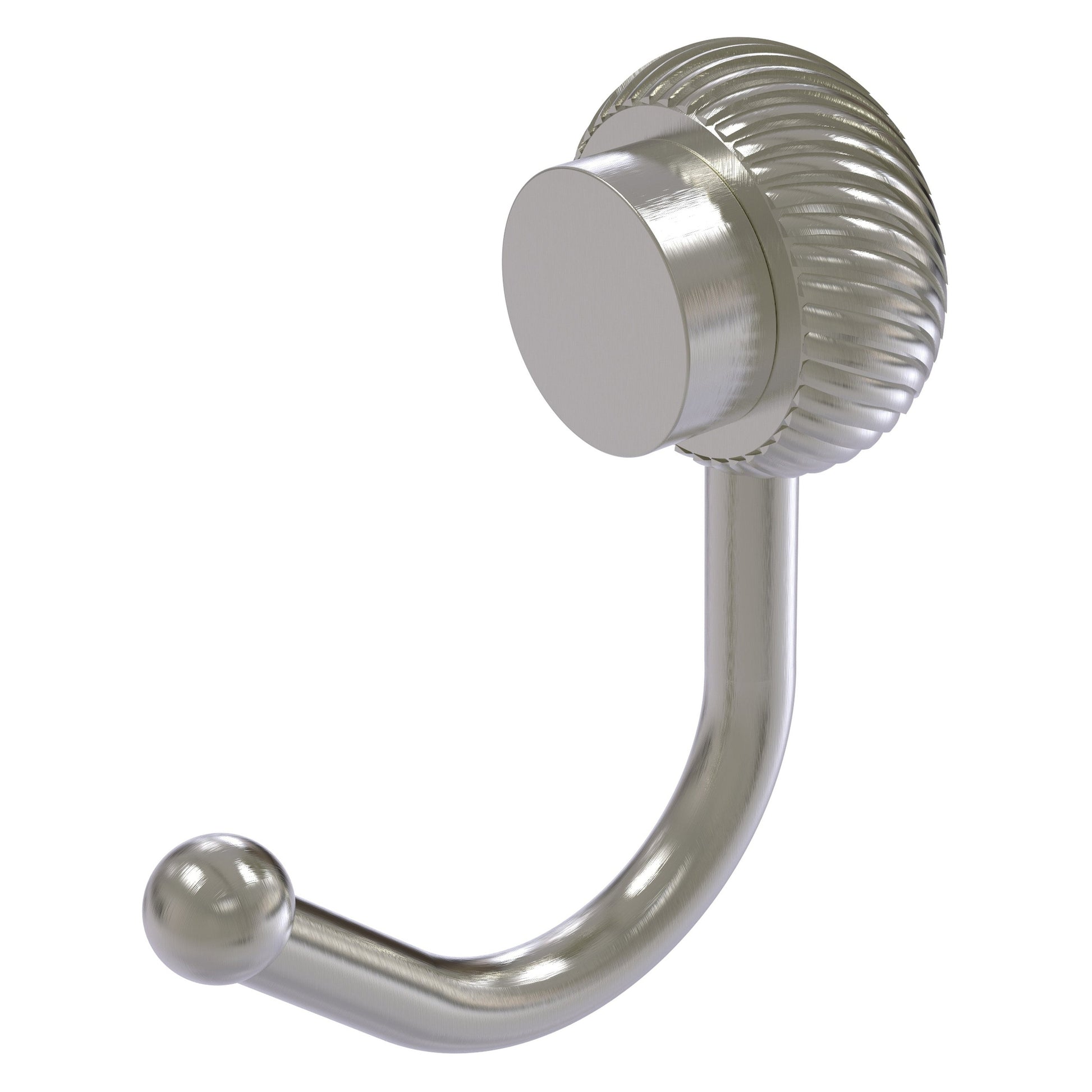 Allied Brass Venus 1.5" x 2.83" Satin Nickel Solid Brass Robe Hook With Twisted Accents