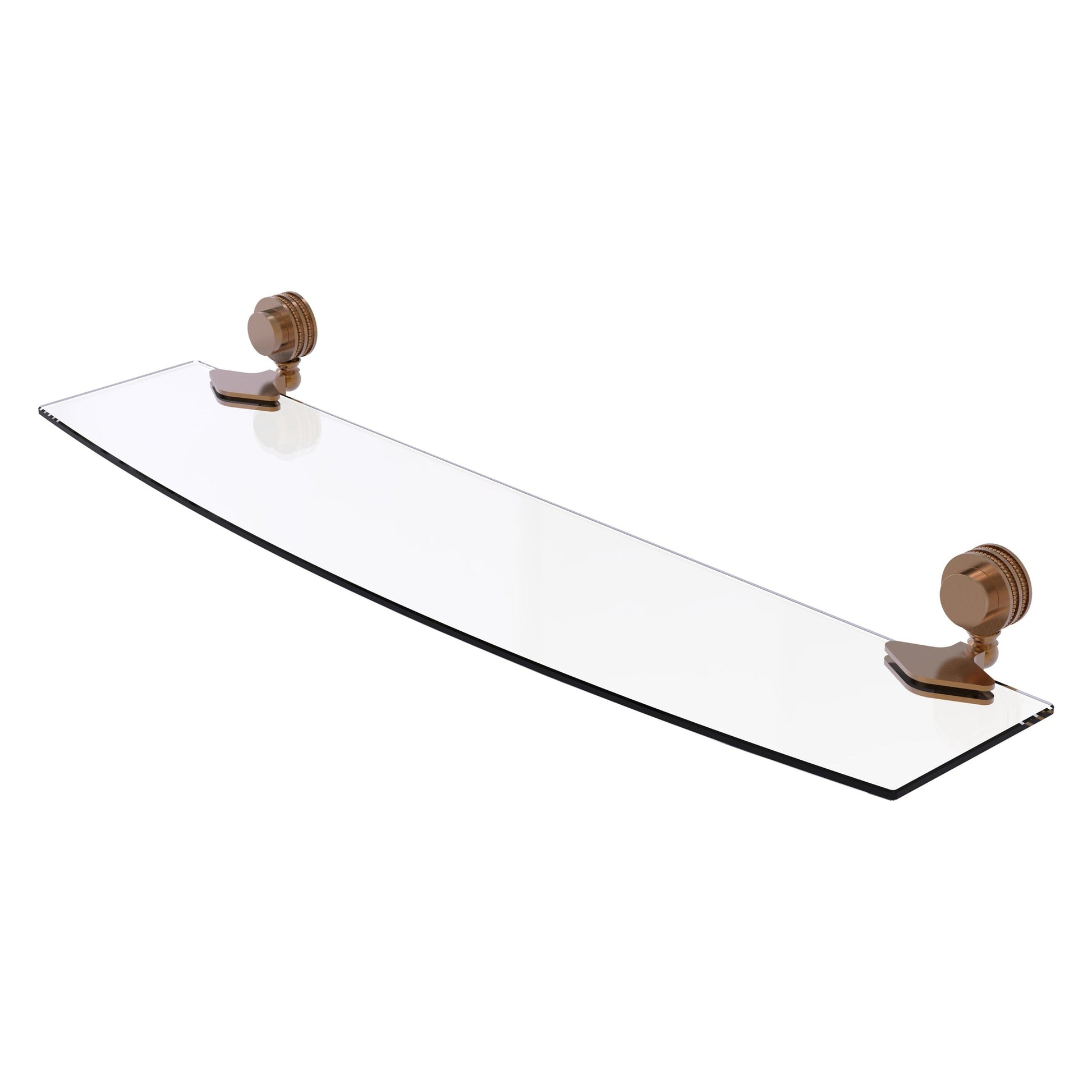 Allied Brass Venus 24" x 5" Brushed Bronze Solid Brass Glass Shelf With Dotted Accents