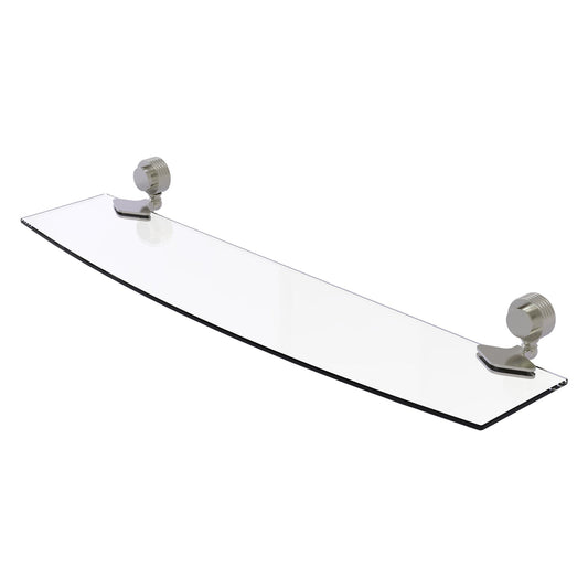 Allied Brass Venus 24" x 5" Satin Nickel Solid Brass Glass Shelf With Grooved Accents