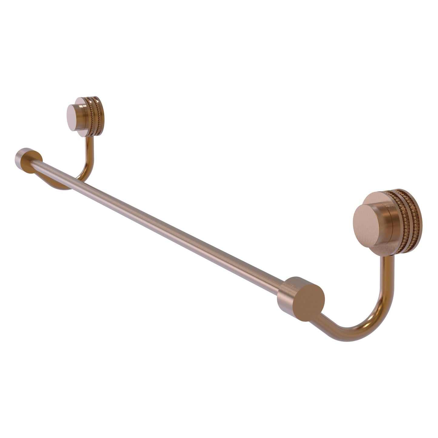 Allied Brass Venus 36" x 37" Brushed Bronze Solid Brass Towel Bar With Dotted Accent
