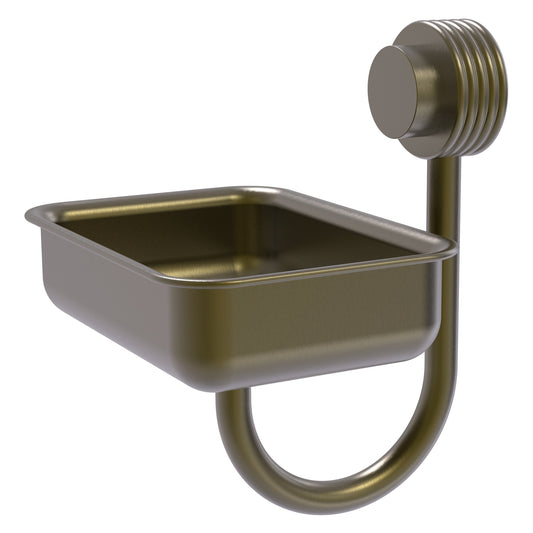 Allied Brass Venus 5" Antique Brass Solid Brass Wall-Mounted Soap Dish With Grooved Accents