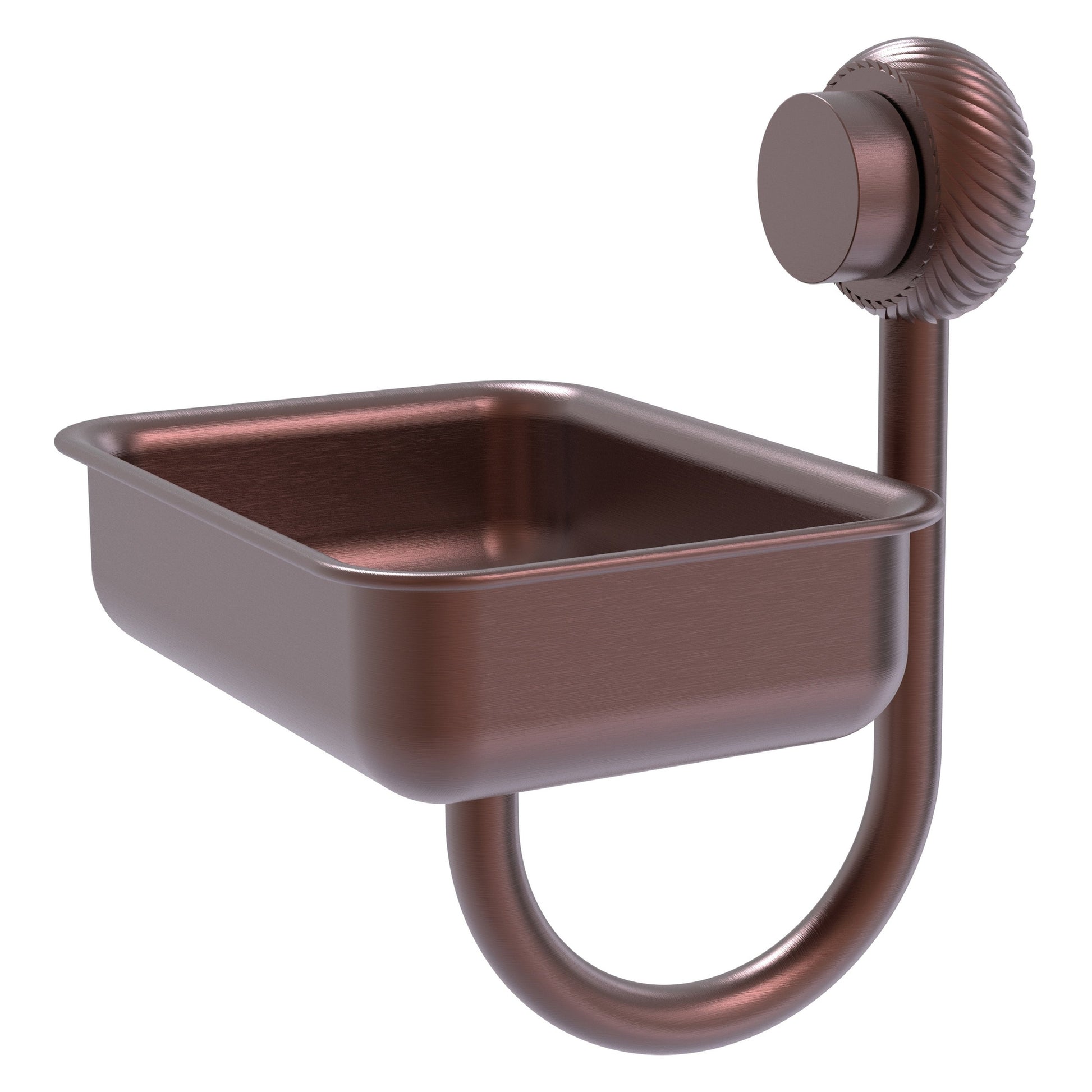 Allied Brass Venus 5" Antique Copper Solid Brass Wall-Mounted Soap Dish With Twisted Accents
